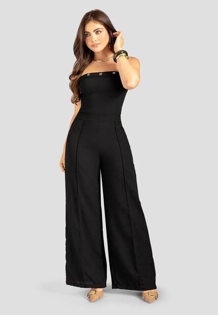 Enterizo Largo Mujer Negro Mp 113322