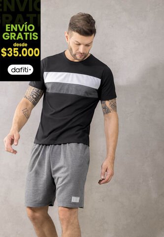 Bermuda Hombre Negro Mp 3346 MP