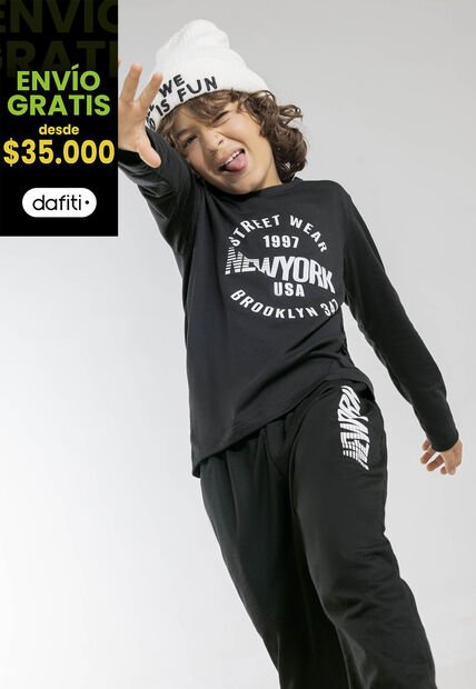 Jogger Infantil Negro Mp 1395