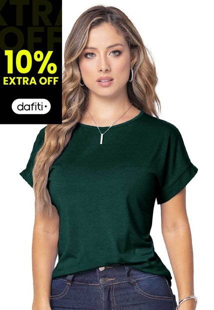 Camiseta Mujer Verde Botella Mp 9676