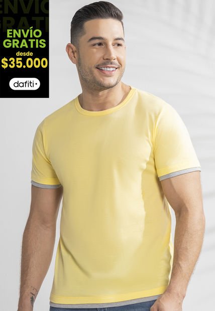 Camiseta Hombre Amarillo Mp 389
