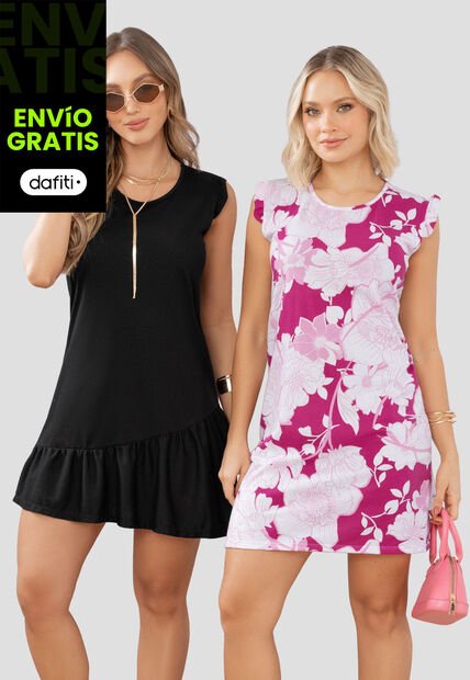 Vestido Paq X2 Mujer Multicolor Mp 105070