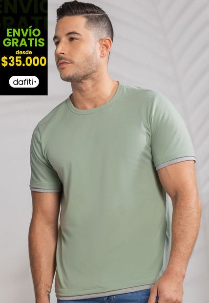 Camiseta Hombre Verde Mp 389