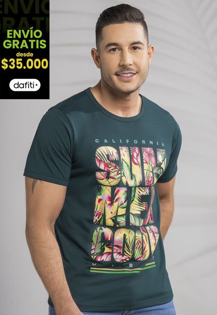 Camiseta Hombre Verde Mp 102476