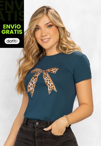 Camiseta Mujer Azul Petróleo Oscuro Mp 106954 MP