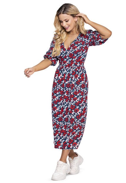 Vestido Largo Mujer Estampado Mp 7269