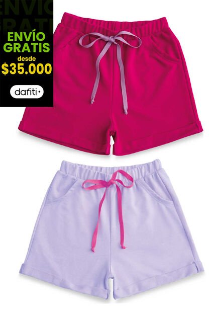 Short Paq X2 Infantil Multicolor Mp 78886