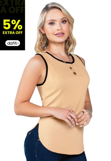 Camiseta Mujer Beige Mp 16861