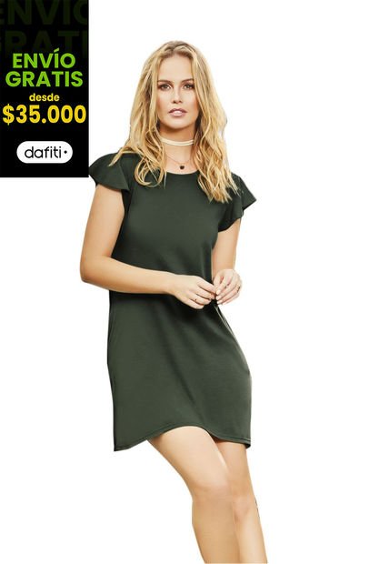 Vestido Corto Para Mujer Verde Militar MP