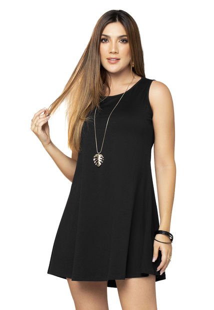 Vestido Corto Mujer Negro Mp 7750