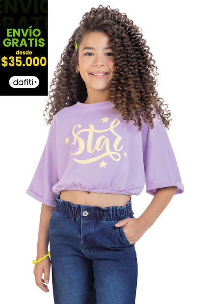 Blusa Infantil Femenino Lila Mp 4673