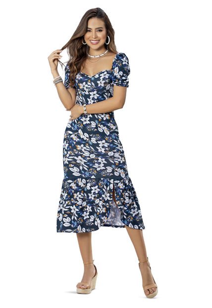 Vestido Largo Mujer Estampado Mp 32924
