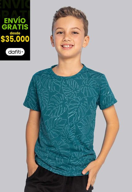Camiseta Infantil Niño Azul Mp 1079