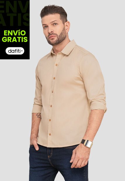 Camisa Hombre Beige Mp 103618