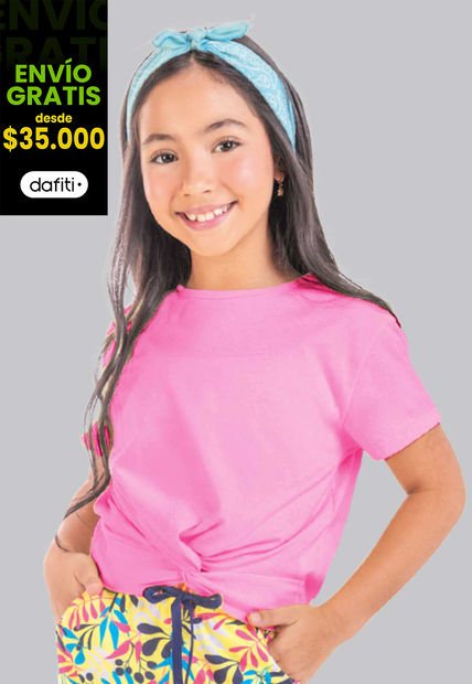 Camiseta Infantil Femenino Rosa Mp 92839