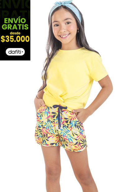 Camiseta Infantil Femenino Amarillo Mp 92839