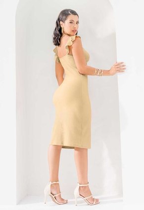 Vestido Largo Exterior Caramelo Mp 1063