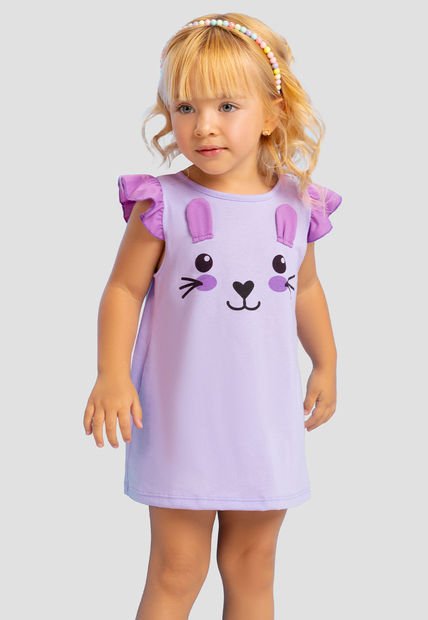 Vestido Infantil Femenino Lila Mp 34431