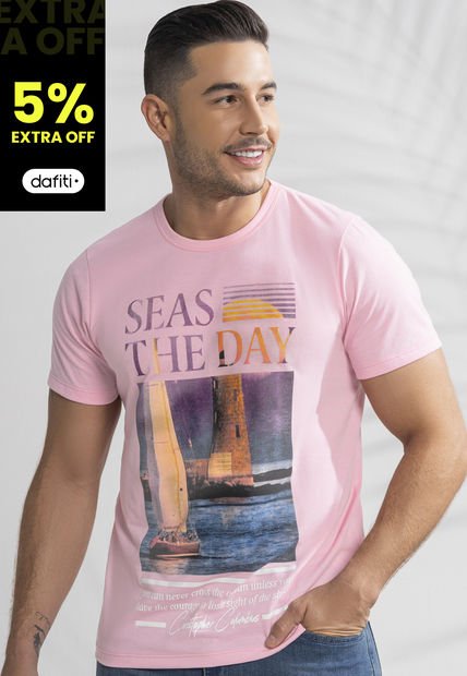 Camiseta Hombre Rosa Mp 101783