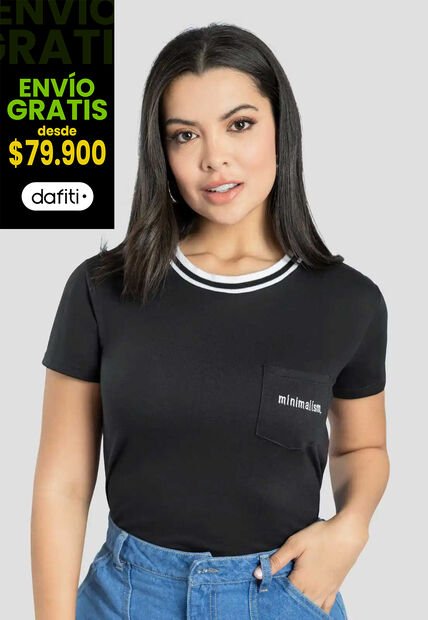 Camiseta Mujer Negro Mp 111397