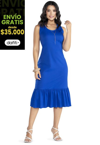 Vestido Largo Mujer Azul Rey Mp 3766