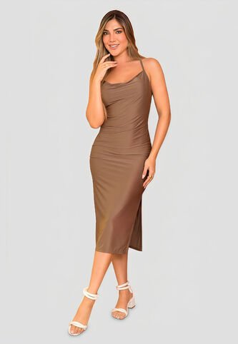 Vestido Largo Mujer Chocolate Mp 114185 MP