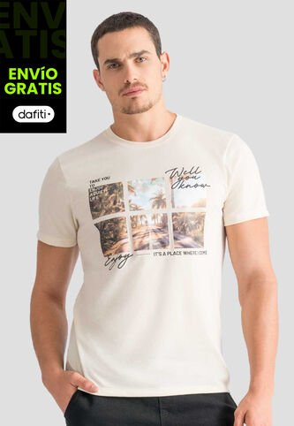 Camiseta Hombre Crema Mp 113062 MP