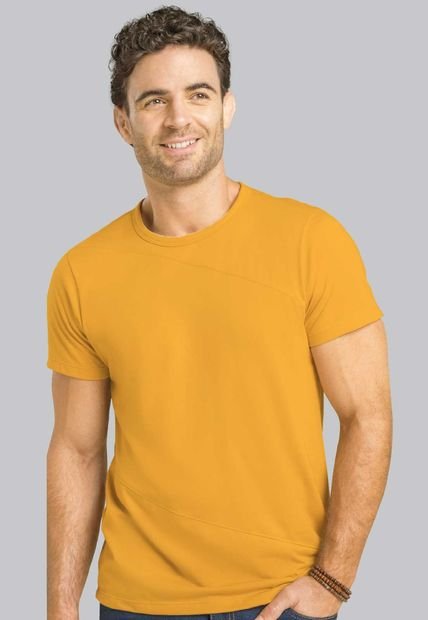 Camiseta Hombre Amarillo Mp 88199