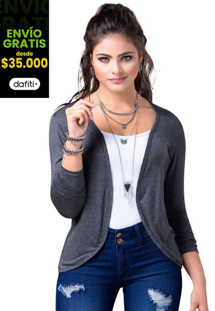 Saco Tejido Adulto Para Mujer MP -Gris Jaspe