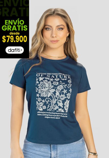 Camiseta Mujer Azul Profundo Mp 112217