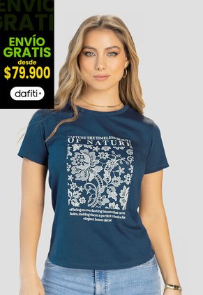 Camiseta Mujer Azul Profundo Mp 112217