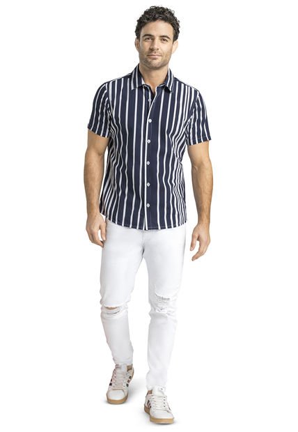 Camisa Hombre Azul Mp 555