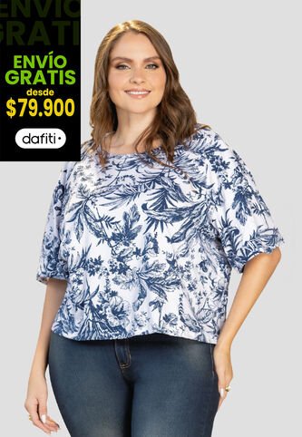 Camiseta Mujer Estampado Azul Mp 112225 MP