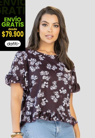 Blusa Mujer Estampado Mora Oscuro Mp 112218 MP
