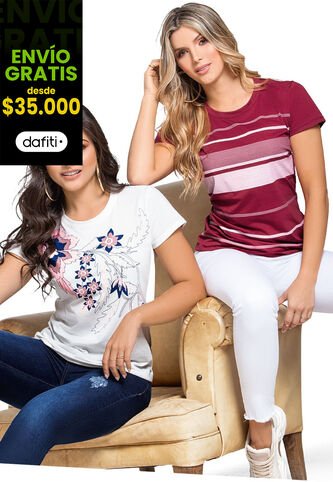 Camiseta Paq X2 Mujer Multicolor Mp 76585 MP