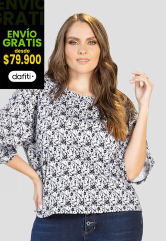 Camiseta Mujer Estampado Negro Mp 112226 MP