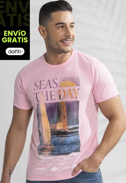 Camiseta Hombre Rosa Mp 101783