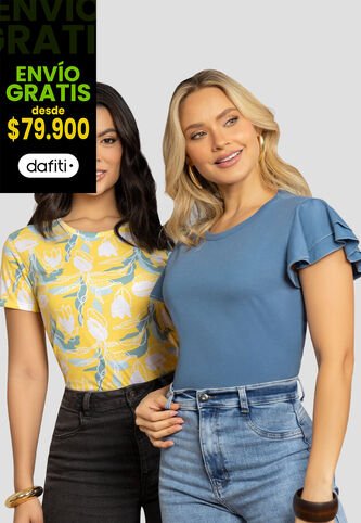 Camiseta Paq X2 Mujer Bicolor Mp 112001 MP