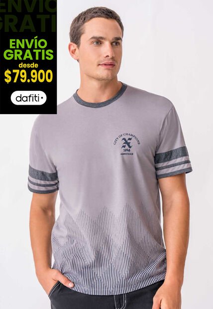 Camiseta Hombre Gris Claro Mp 111912