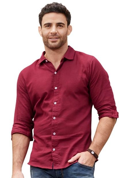 Camisa Hombre Rojo Mp 92835