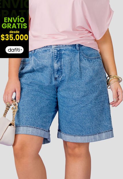 Bermuda Mujer Azul Medio Mp 113789