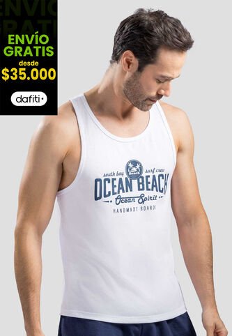 Camisilla Paq X2 Hombre Azul-Blanco Mp 113958 MP