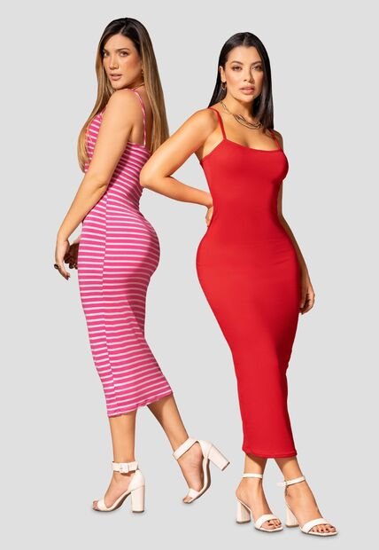 Vestido Paq X2 Mujer Bicolor Mp 112333