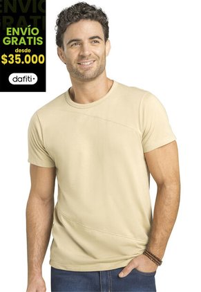 Camiseta Hombre Beige Mp 88199