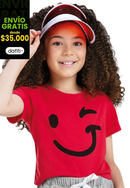 Camiseta Infantil Femenino Rojo Mp 88956