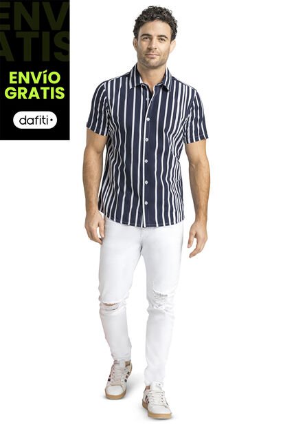 Camisa Hombre Azul Mp 555