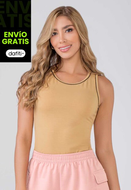 Camiseta Mujer Beige Mp 141