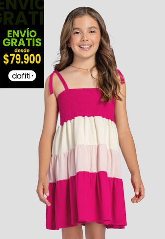 Vestido Infantil Femenino Magenta Vivo Mp 103717 MP