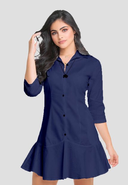 Vestido Mujer Azul Navy Mp 74316