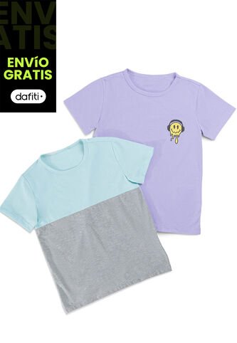 Camiseta Paq X2 Infantil Multicolor Mp 1165 MP